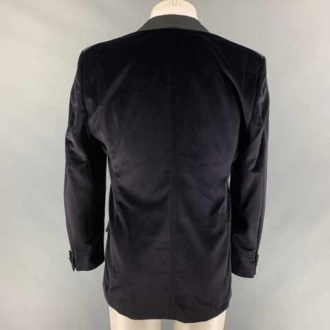 J. LINDEBERG Size 42 Dark Purple Cotton Velvet Shawl Collar Sport Coat