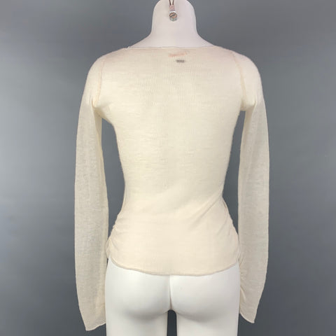 FREE PEOPLE Jersey de punto de cachemir texturizado color crema talla S
