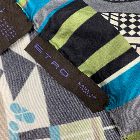 ETRO Multi-Color Abstract Silk Pocket Square