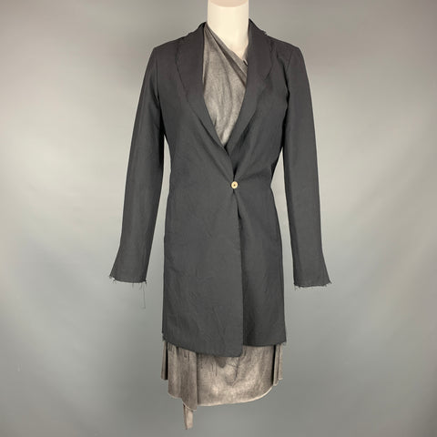 NO BRAND Taille S Manteau Asymétrique Noir &amp; Gris