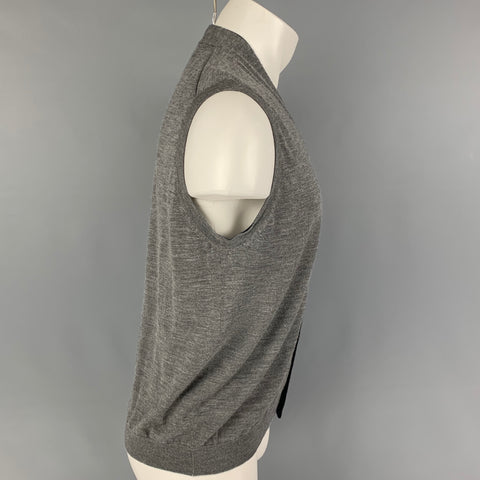 BRUNELLO CUCINELLI Chaleco abotonado de cachemira de lana gris talla M