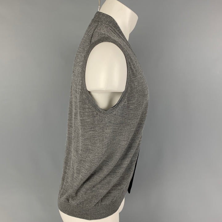 BRUNELLO CUCINELLI Taille M Gilet Boutonné Laine Cachemire Gris