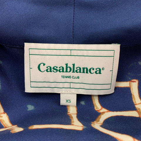 CASABLANCA Size XS Multi-Color Silk Surf Club Print Robe