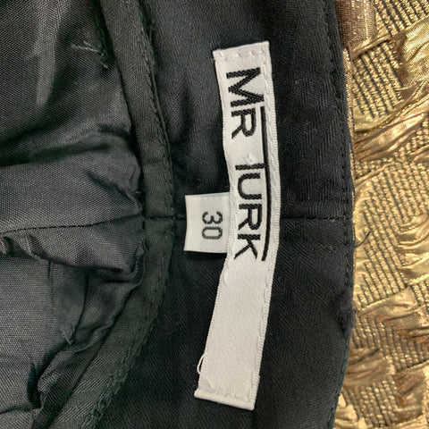 MR TURK Size 30 Gold Jacquard Polyester Blend Tuxedo Dress Pants