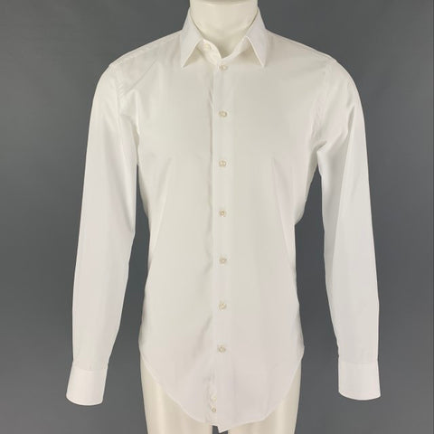 ARMANI COLLEZIONI Camisa de manga larga con botones de algodón blanco talla S
