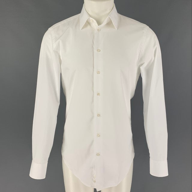ARMANI COLLEZIONI Size S White Cotton Button Up Long Sleeve Shirt