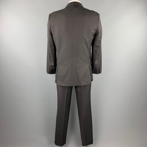 TED BAKER Size 40 Regular Charcoal Stripe Notch Lapel Suit