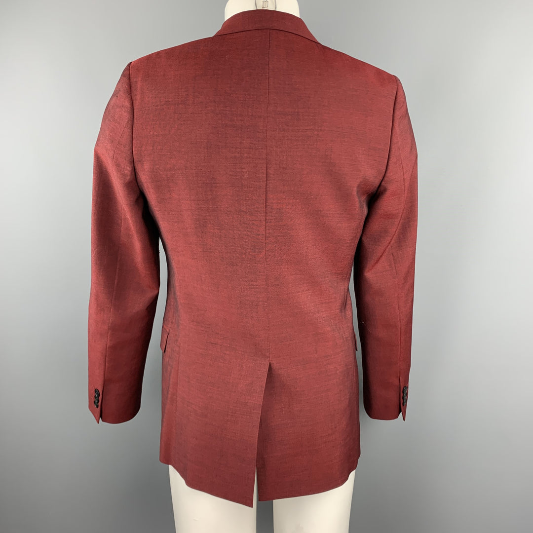 PS by PAUL SMITH Size 38 Heathered Burgundy Wool / Mohair Sport Coat