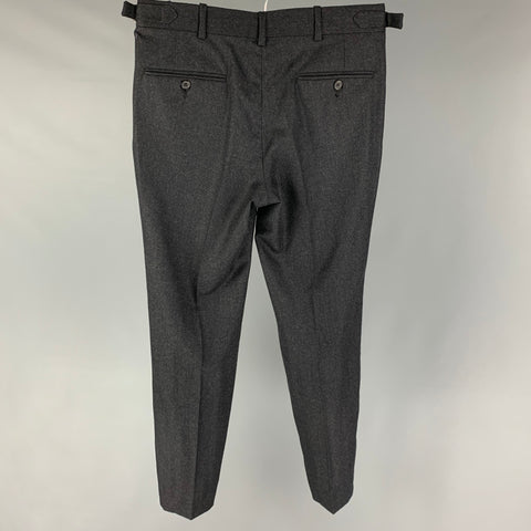 DAVID AUGUST Size 30 Charcoal Wool Side Tabs Dress Pants