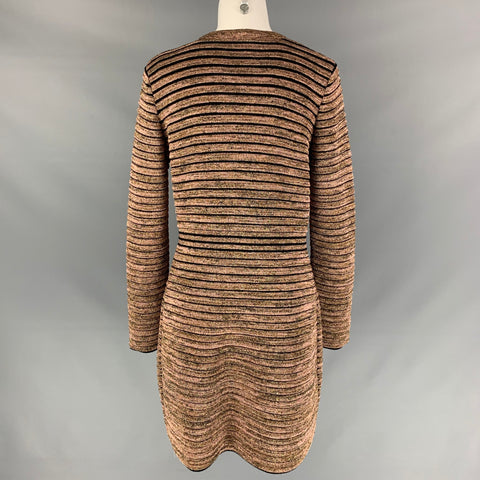 M MISSONI Talla 8 Abrigo de punto de lana / viscosa dorado y negro