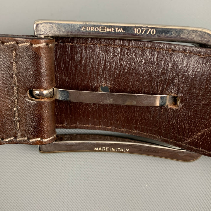 VINTAGE Size 34 Brown Dark brown Leather Belt