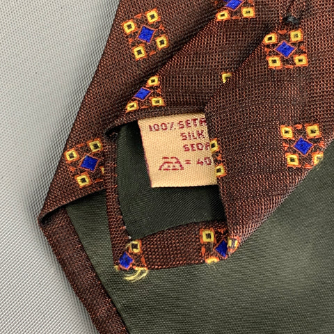 Vintage ROMEO GIGLI Burgundy Yellow Silk Tie