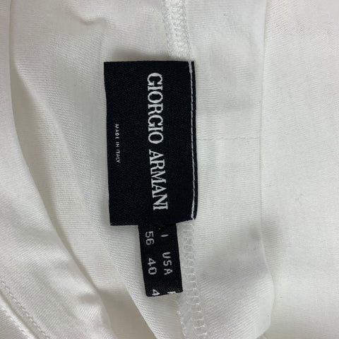 GIORGIO ARMANI Size XL White Cotton Crew-Neck T-shirt