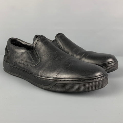 VINCE Talla 10.5 Mocasines sin cordones de cuero de materiales mixtos negros