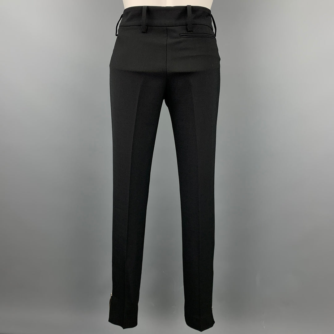BALENCIAGA Size 2 Black Polyester Blend Dress Pants