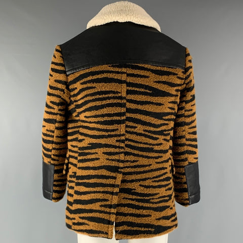 STELLA McCARTNEY Size 38 Black Brown Animal Print Coat