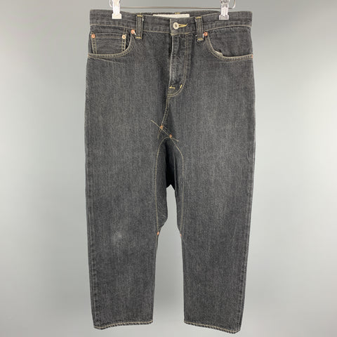 GANRYU by COMME des GARCONS Size S Charcoal Cotton Drop-Crotch Jeans