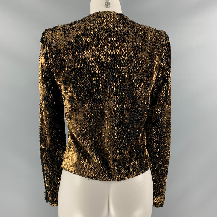 RACHEL ZOE Size S Copper Polyester & Spandex Sequined Jacket