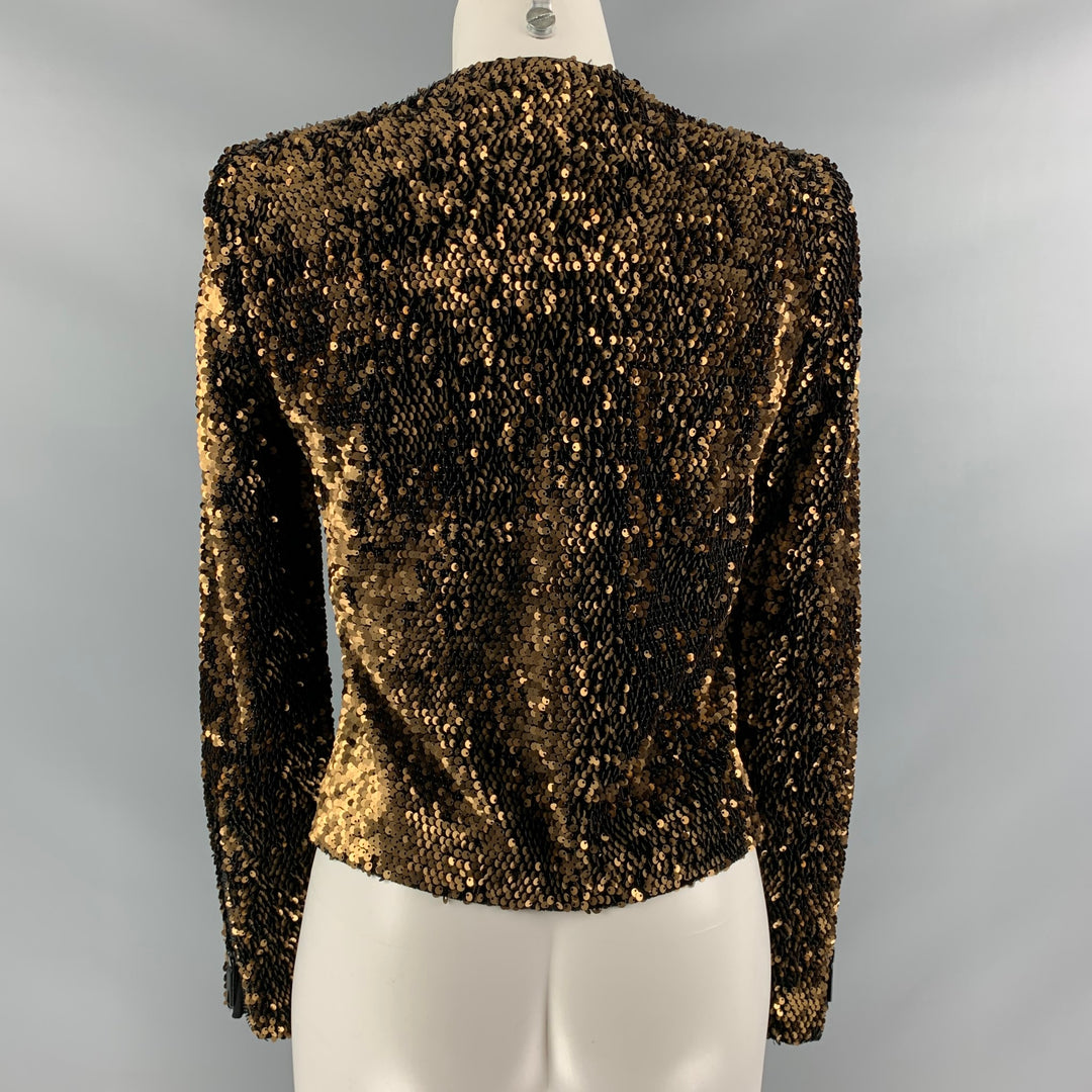 RACHEL ZOE Size XS Copper Polyester &  Spandex Sequined Jacket (Outdoor)