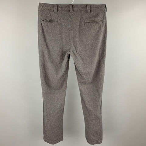 BSBEE Size 34 Gray & Navy Houndstooth Wool / Polyester Zip Fly Dress Pants
