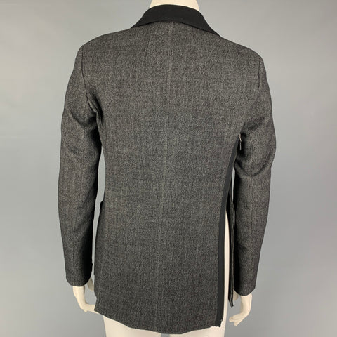 AKRIS Size 8 Black Grey Wool Nailhead Jacket Blazer