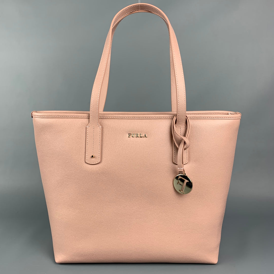FURLA Rose Textured Leather Tote Handbag