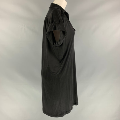 DEREK LAM Size M Black Silk Solid Dress