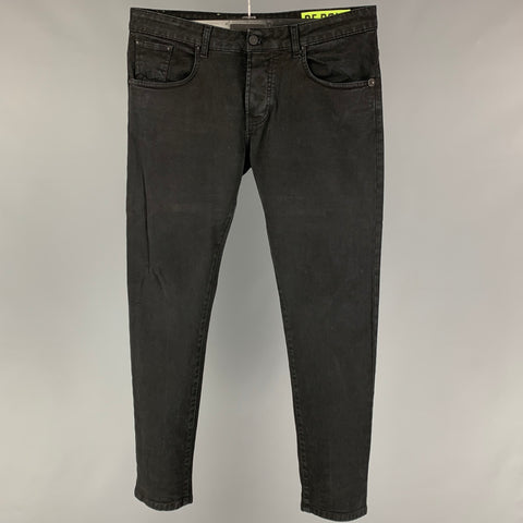 TAKESHY KUROSAWA Size 38 Black Cotton Slim Button Fly Jeans