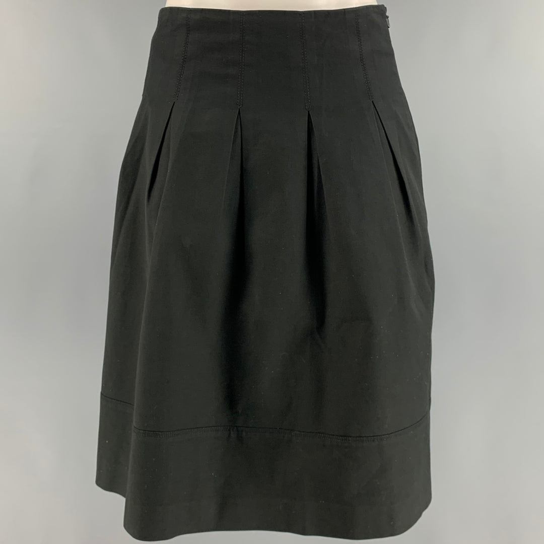 BURBERRY LONDON Size 6 Black Pleated Side Zipper Skirt