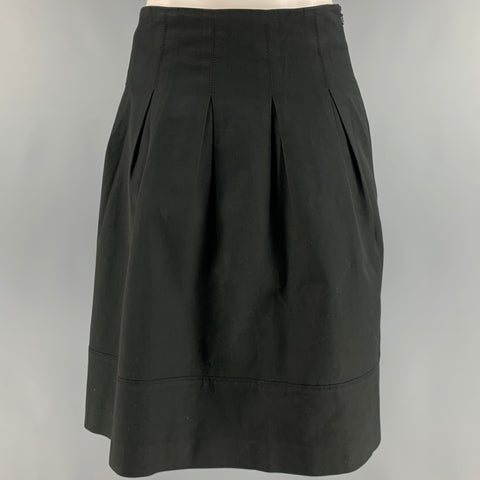 BURBERRY LONDON Taille 6 Jupe noire plissée à fermeture éclair latérale