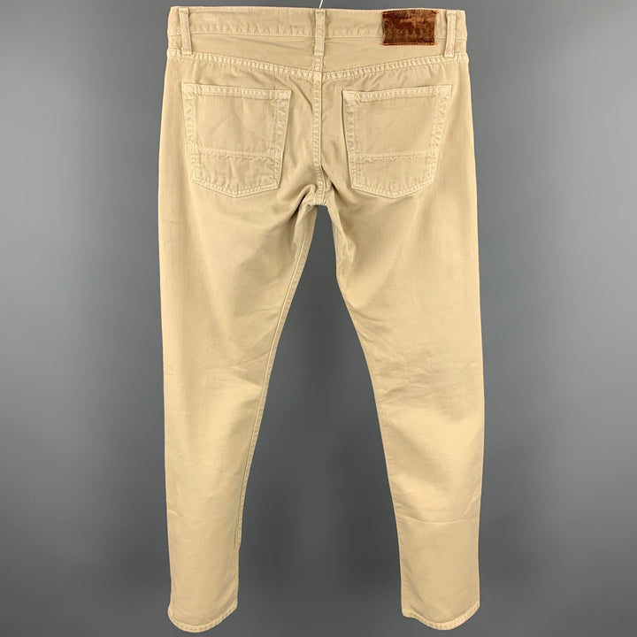 VINCE Size 31 Khaki Cotton Zip Fly Jeans