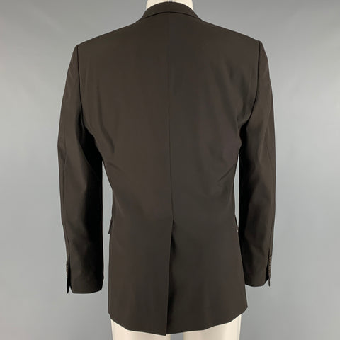 DOLCE & GABBANA Size 40 Brown Virgin Wool Blend Notch Lapel Sport Coat