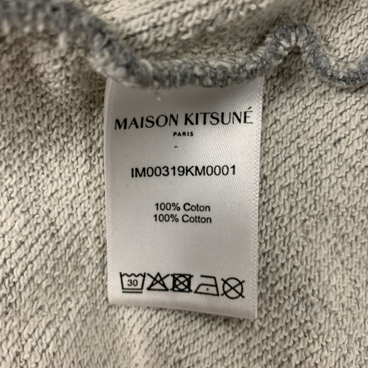 MAISON KITSUNE Size L Grey Logo Cotton Crew-Neck Sweatshirt