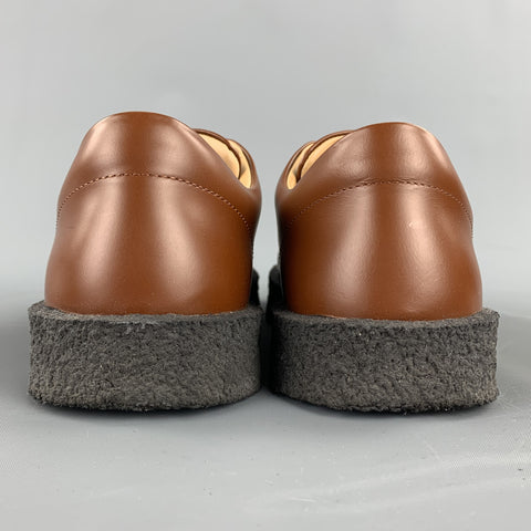JIL SANDER Size 10 Whiskey Brown Leather Rubber Sole Lace Up Shoes