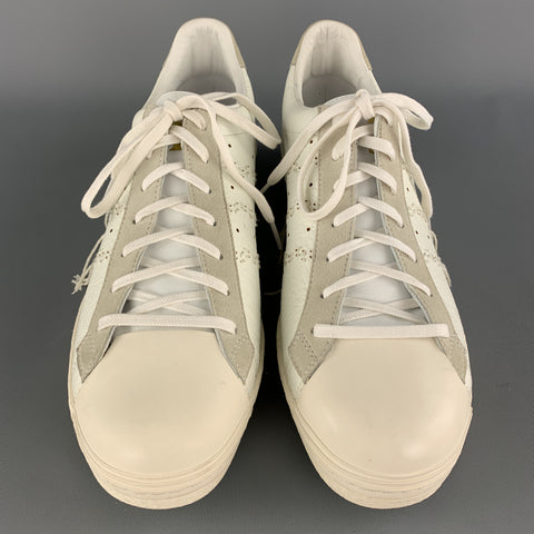 Y's ADIDAS Size 11 White Stitched Leather SUPER POSITION Sneakers