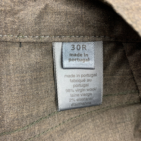 JOHN VARVATOS Size 30 Grey Virgin Wool Zip Fly Casual Pants