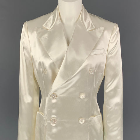 Colección RALPH LAUREN Talla 6 Chaqueta de viscosa y acetato color crema Blazer
