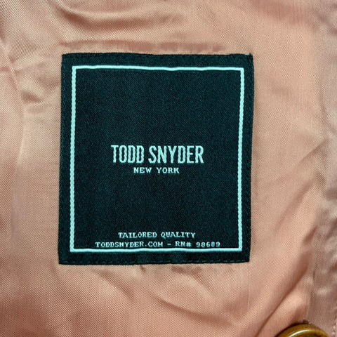 TODD SNYDER Size 42 Rose Wool / Cashmere Peak Lapel Double Breasted Coat