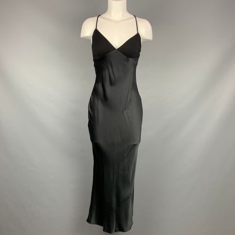 HEIDI WEISEL Taille 4 Robe longue en soie satinée noire