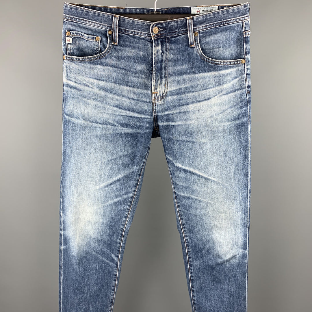 ADRIANO GOLDSCHMIED The Matchbox Size 36 Indigo Washed Cotton / Polyurethane Zip Fly Jeans