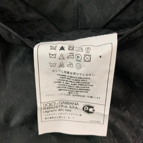 DOLCE & GABBANA Size 42 Black Cotton Blend Peak Lapel Sport Coat