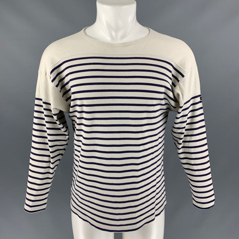 ARMOR-LUX Size M Cream & Navy Stripe Cotton Nautical Pullover
