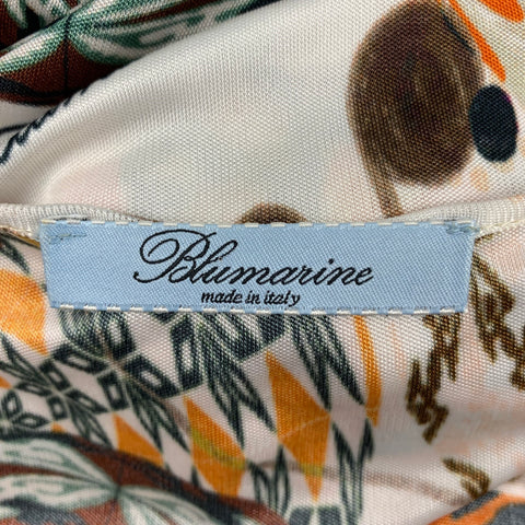 BLUMARINE Size 2 Multi-Color Acetate Blend Abstract Short Sleeve Dress