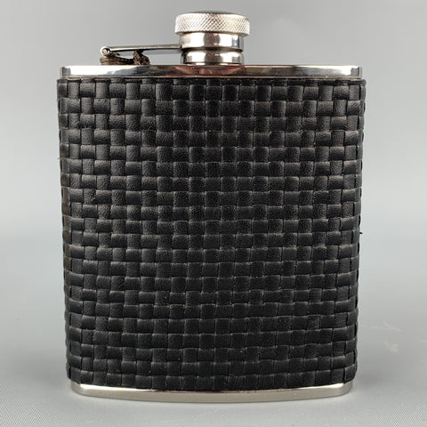 NEIMAN MARCUS Colfax Flacon en acier inoxydable tissé noir