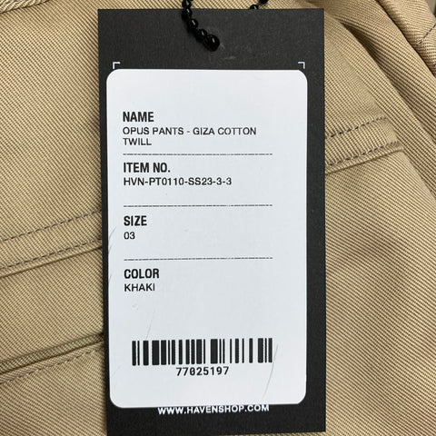 HAVEN Size L Khaki Solid Cotton Zip Fly Casual Pants