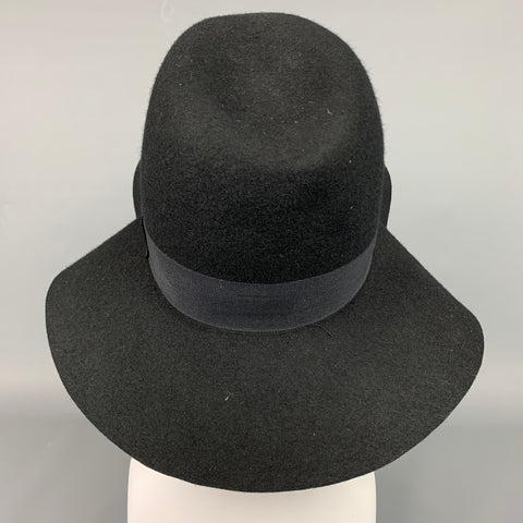 MICHAEL STARS One Size Black Wool Felt Fedora Hat
