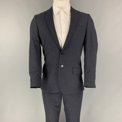 PS by PAUL SMITH Size 38 Navy Grey Stripe Wool Blend Notch Lapel Suit