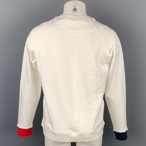 BAND OF OUTSIDERS Size L Cream Cotton Crew-Neck Sweatshirt