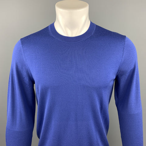 THEORY Size M Blue Wool Crew-Neck Pullover
