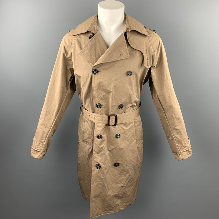 NICK WOOSTER x PAUL & SHARK Size M Tan Mixed Fabrics Polyester / Nylon Belted Trenchcoat